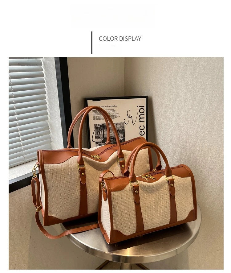 Fashion Travel Bags Women's Canvas Handbags Business Duffels Bags Vintage Fitness Gym Bags Business Trip