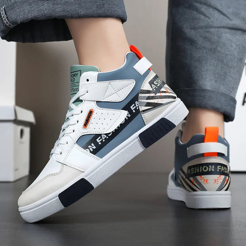 Men's Skateboarding Shoes 46 High Top Casual Sneakers Breathable Street Shoes Black Flats Shoes  Walking Shoes Chaussure Homme