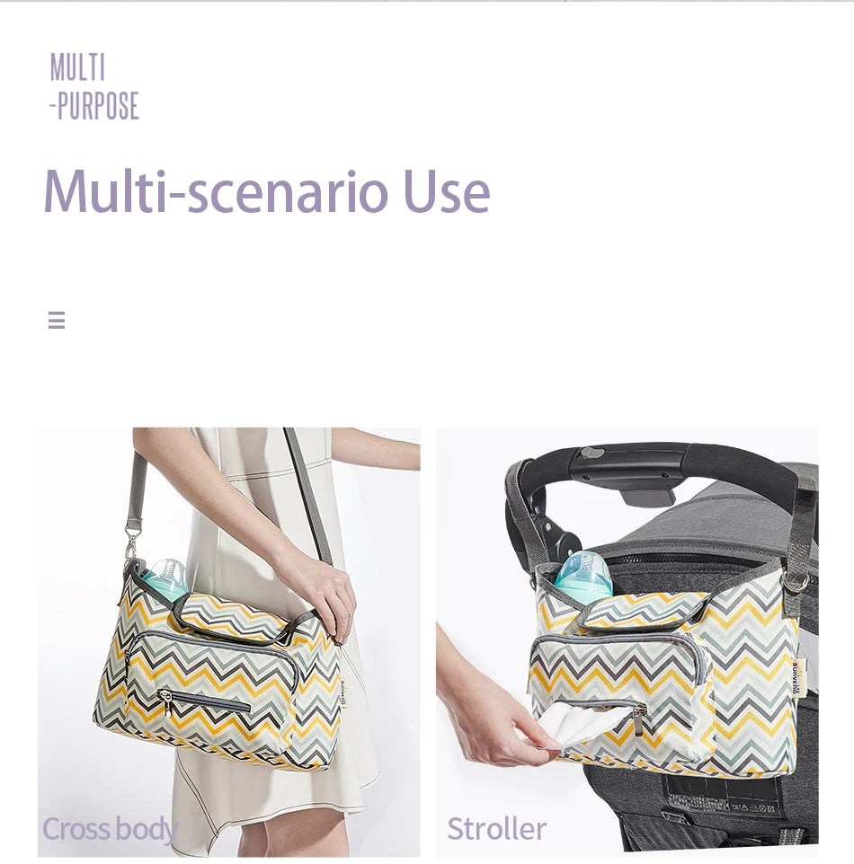 Sunveno Mommy Single Shoulder Bag Baby Stroller Organizer Suitable for Traveling with Baby Convenient Diaper Bag