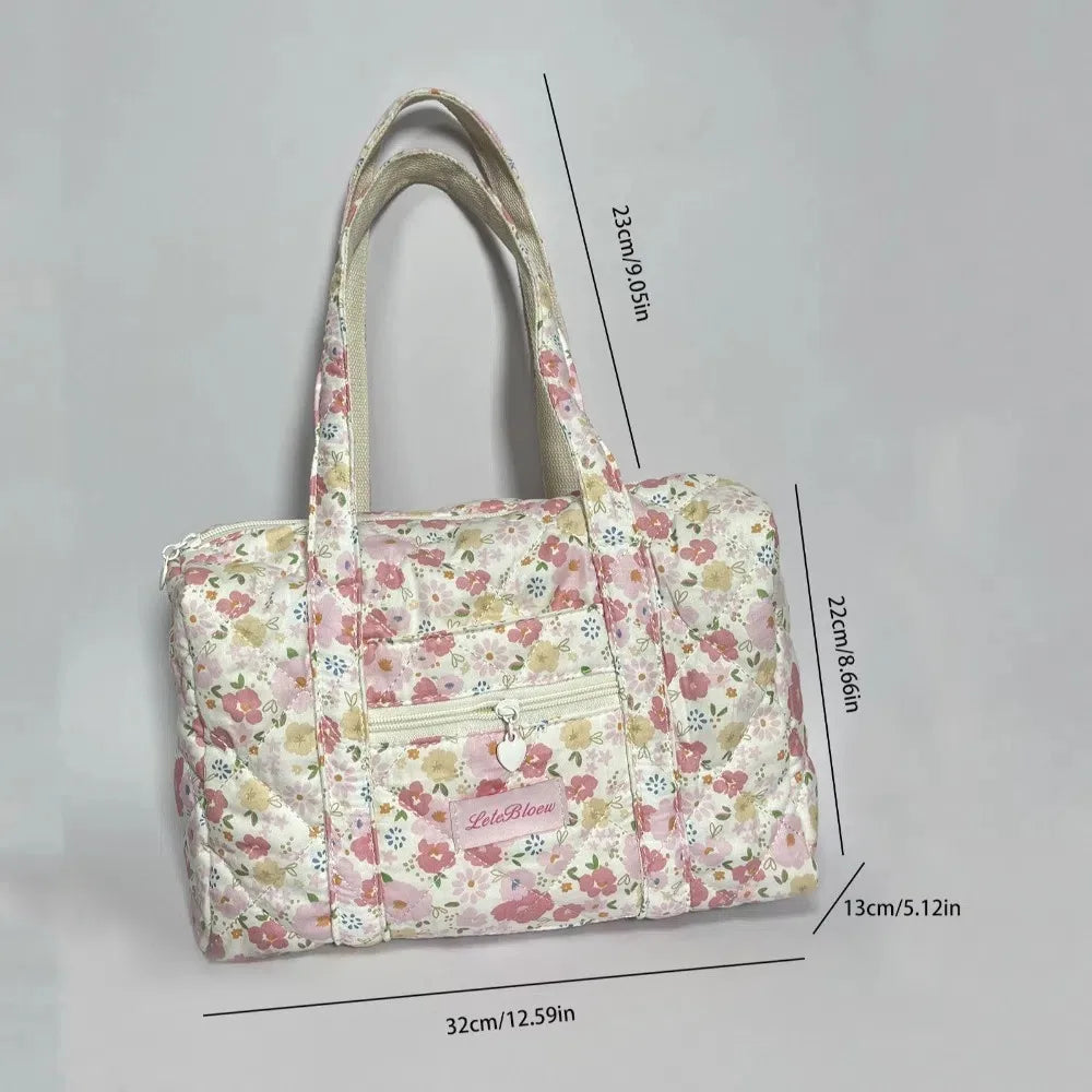 Korean Style Stroller Organizer Bags Flower Multi-pocket Floral Mummy Bag Portable Baby Care Storage Women Handbag Outdoor