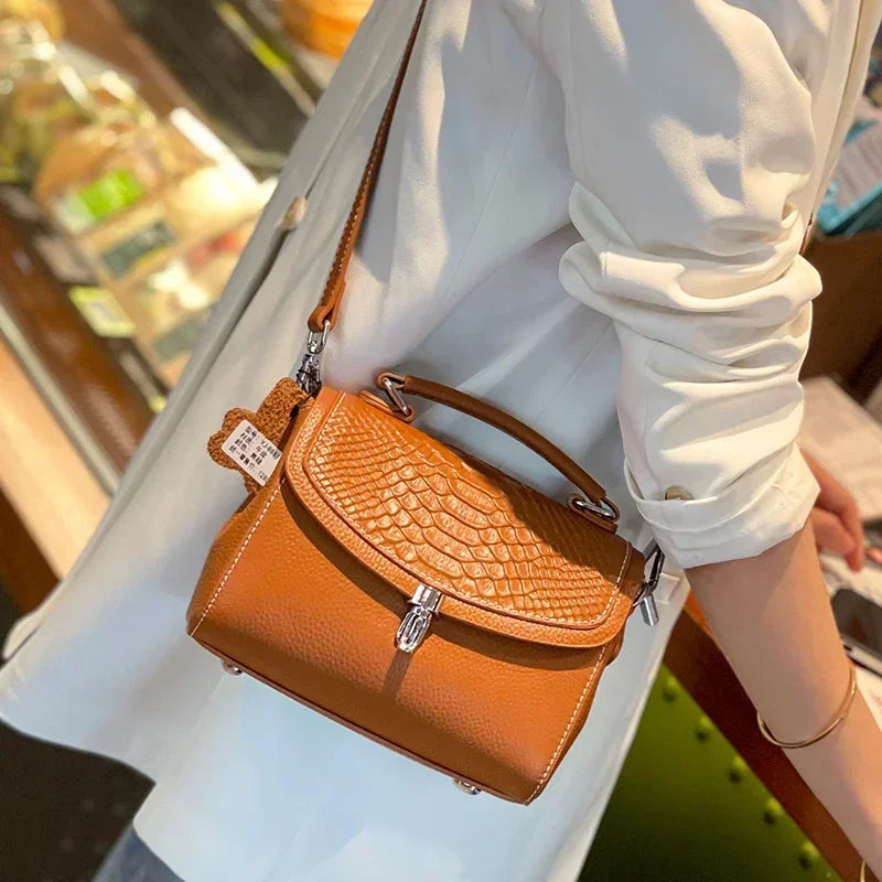 women's mini handbag Ladies' luxury crossbody bag fashionable crocodile pattern design women's genuine leather crossbody bag