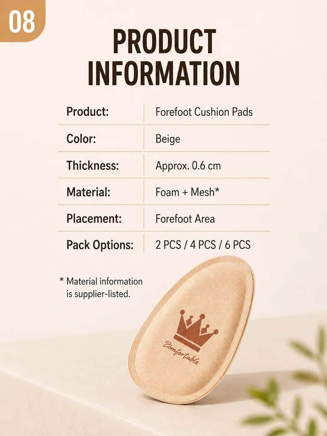Women Forefoot Pad Pain Relief Insert Half Insoles High Heel Shoes Non-slip Cushion Shoe Breathable Sweat Absorbing Foot Pads