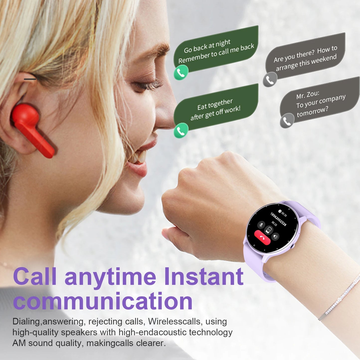 LIGE 2025 New IP68 Waterproof Sport Fitness Tracker Smart Watch Full Touch Screen Bluetooth Call Smartwatch for Men Women