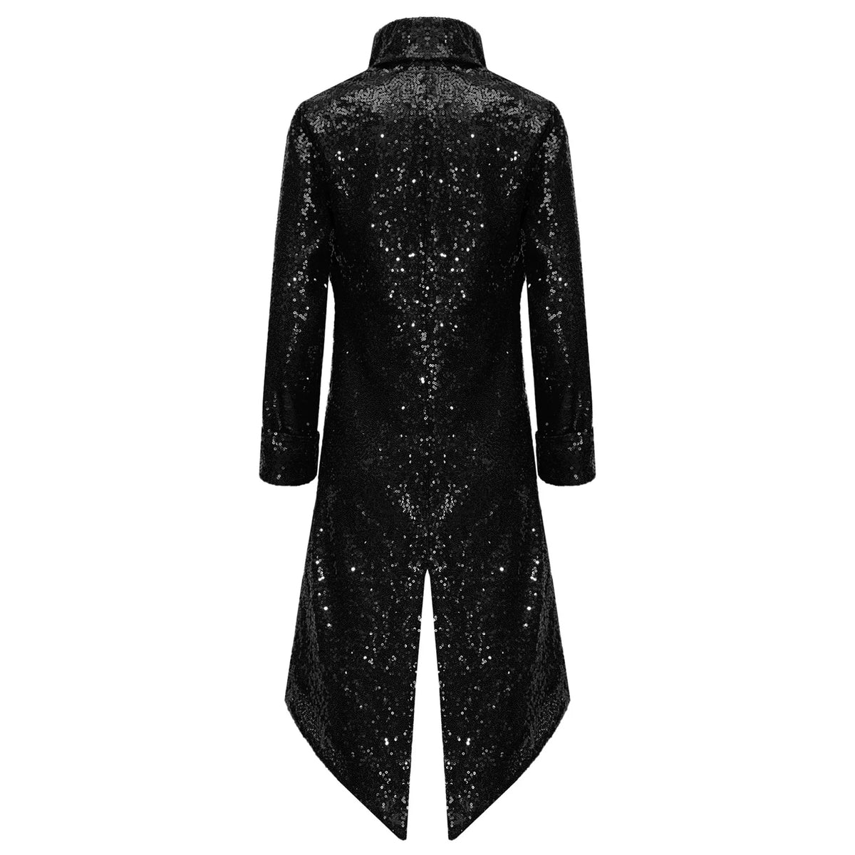 Kids Boys Halloween Medieval Renaissance Costume Sparkly Sequins Victorian Tailcoat Jacket Frock Coat Long Sleeve Gothic Tuxedo