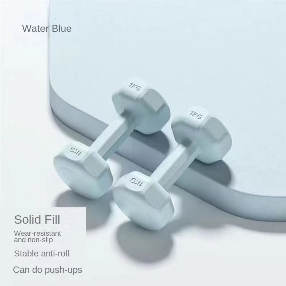 High Quality 1kg Fitness Dumbbell Set PVC Waterproof Kettlebell Non-Slip Anti-Roll Small Dumbbell Home Equipment