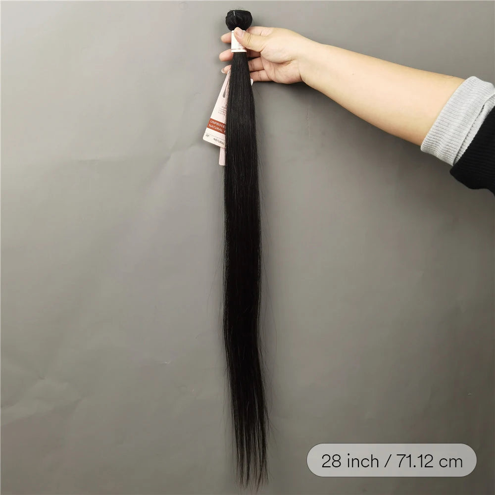 50g Straight Human Hair Bundles 10--30 Inch Brazilian Hair Weave Bundles Human Hair 100% Unprocessed Remy Double Machine Made