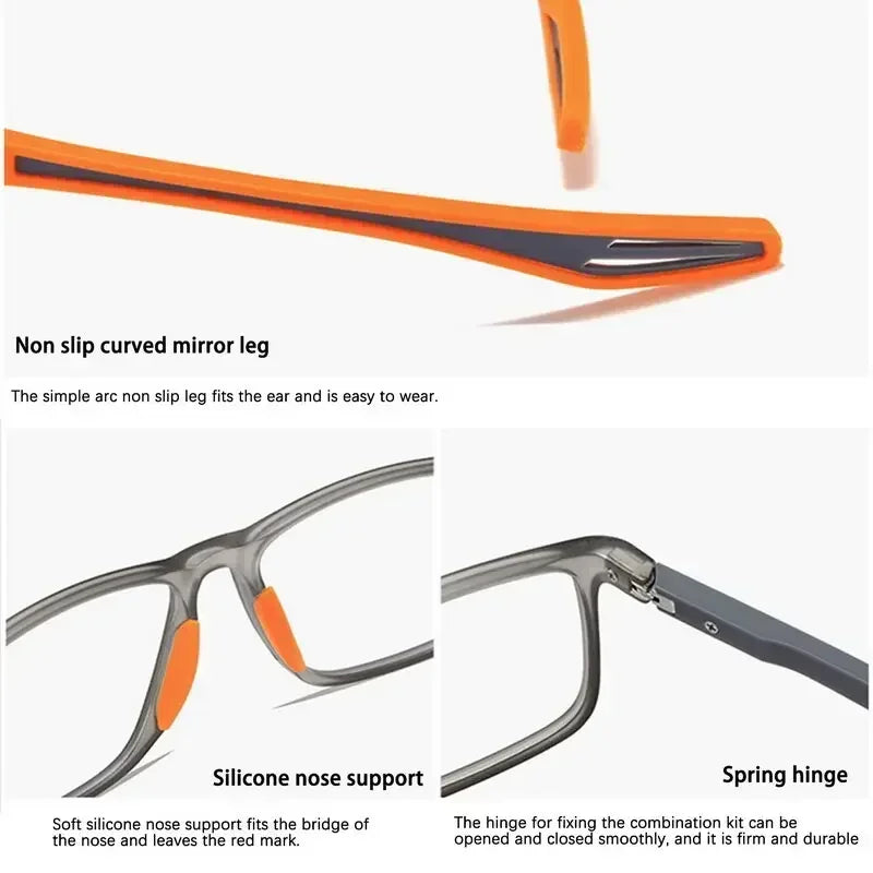 Color Changing Multifocal Reading Glasses Outdoor Anti Slip Anti Blue Light Presbyopia Eyewear Photochromic Multifocal Glasses