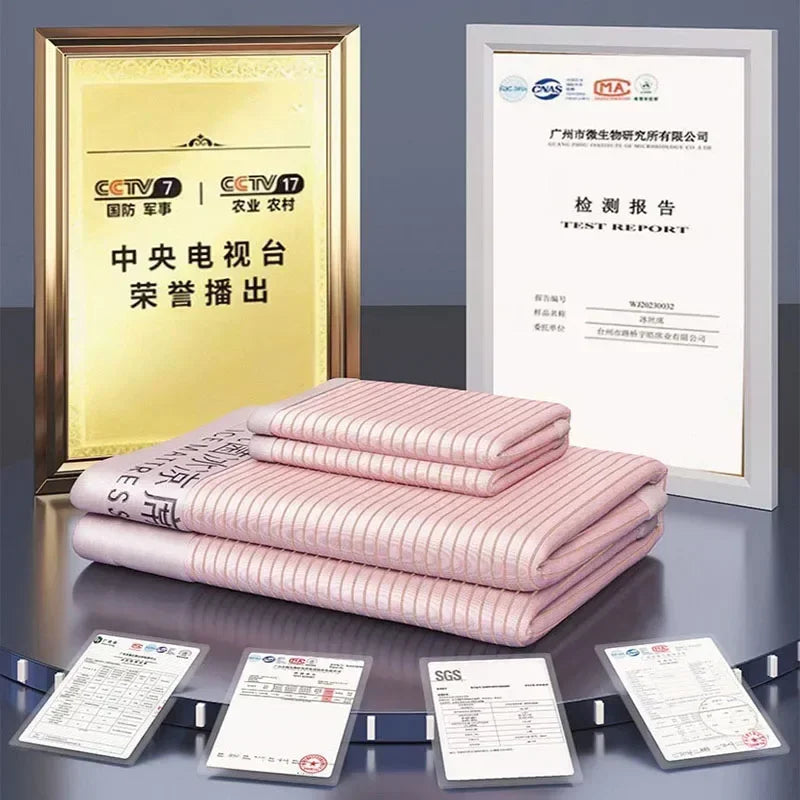 New Silky Touch Antibacterial Cooling Mattress Sleeping Naked Skin-friendly Summer Sleeping Mat Solid Color Cushion for Bedding
