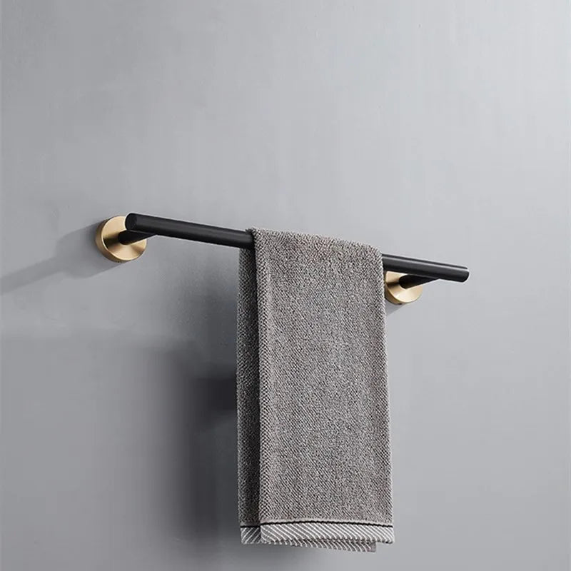 High quality 304 stainless steel bathroom accessory,single Towel bar,Towel rail, Towel holder Black Brush Gold