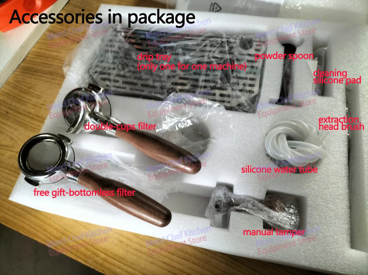 Rotary Pump Coffee Machine Home/commercial Espresso Coffee Maker 0.5L+ 1L Boliers PID Temperture Control Connect External Water