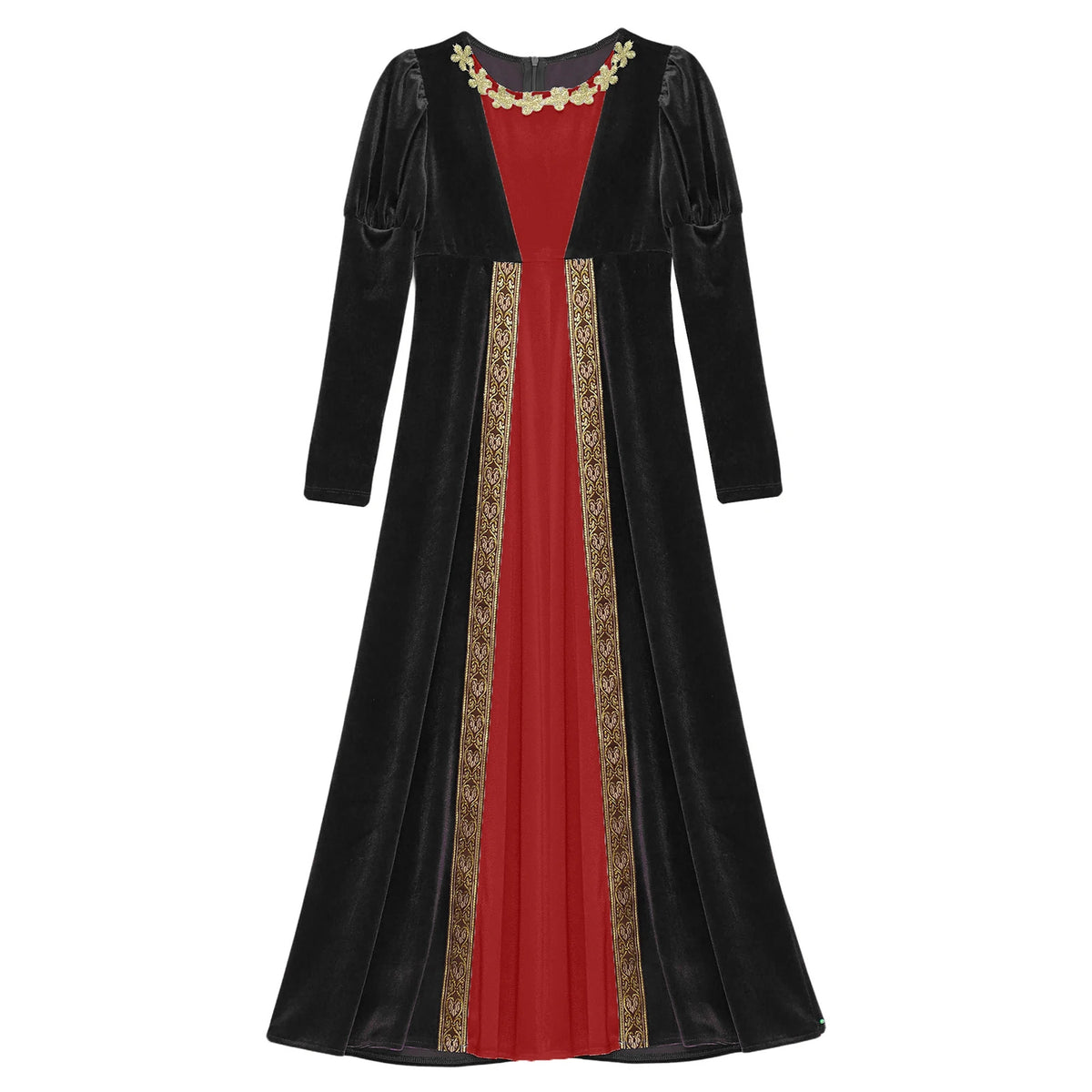 Children Girls Halloween Medieval Renaissance Vampire Cosplay Costume Ancient Roman Princess Dress Long Sleeve Retro Velvet Gown