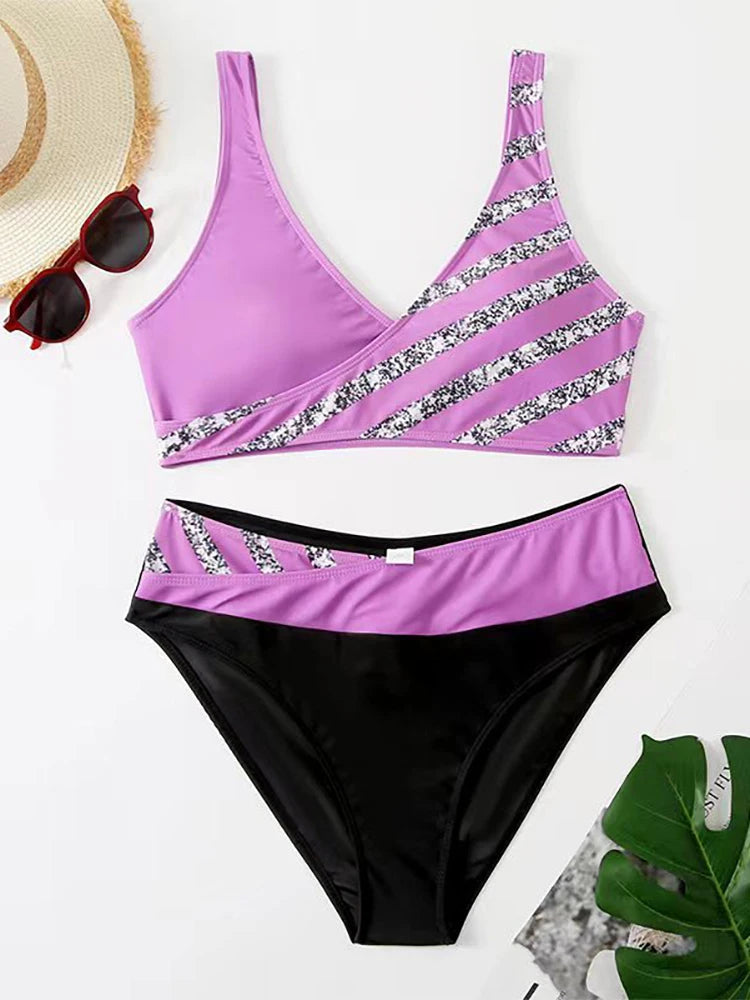 2023 New Women Sexy Stripe Bikini Female Summer Swimsuit Two Piece Bikini Set Beachwear Swim Suit Swimwear Brazil Bathing Suit