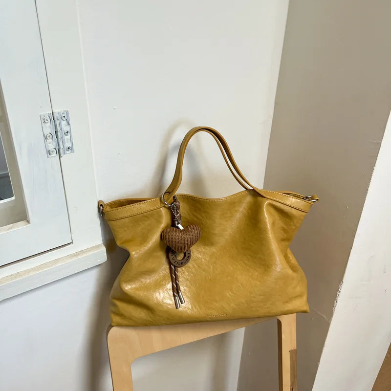 Casual Women Handbags Big Capacity Luxury Design PU Leather Female Shoulder Crossbody Bag Commuting Office Totes Ladies Hand Bag