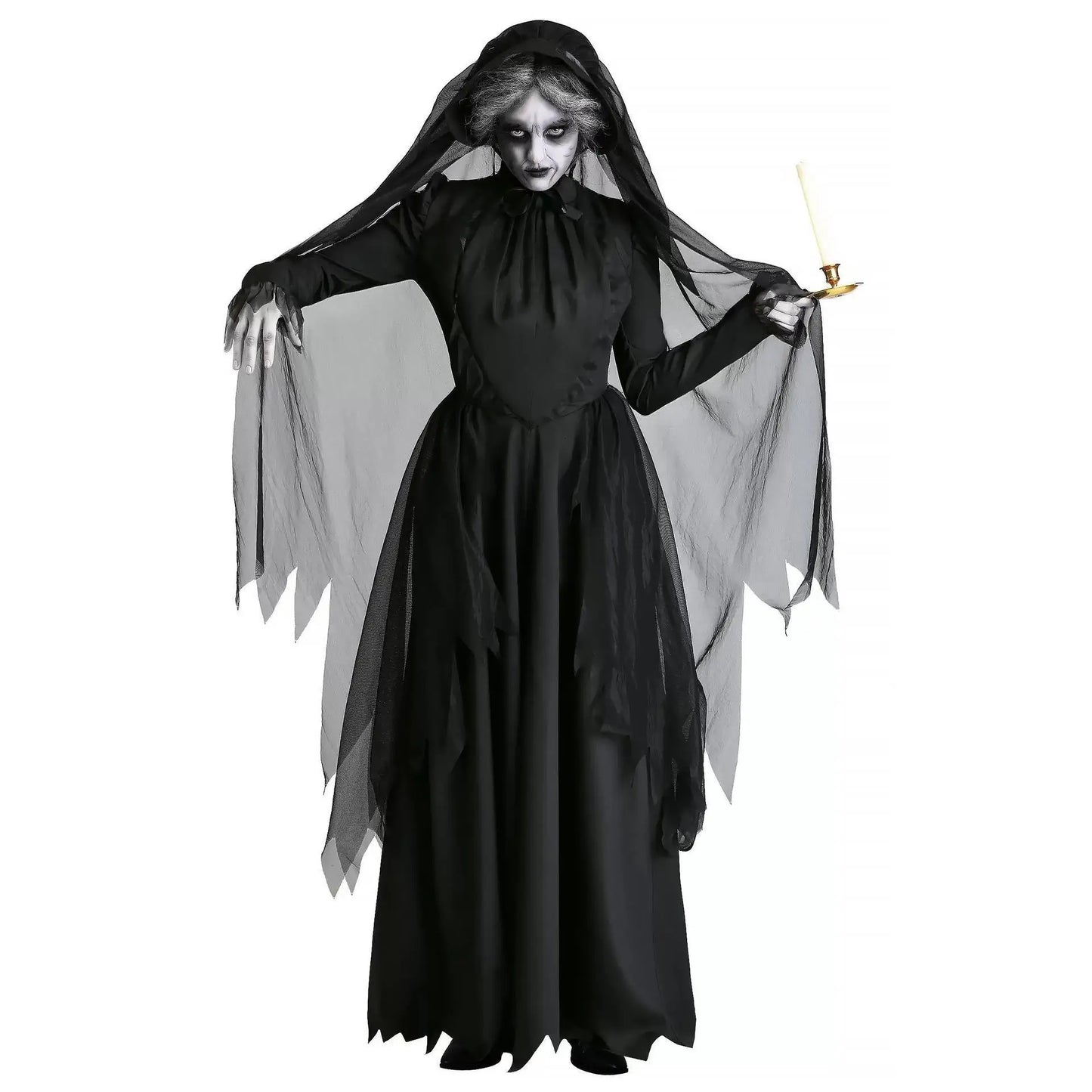 Halloween Costumes Cosplay Costumes Ghost Bride Witch Vampire Performance Game Clothes Women Dress Scary Demon Medieval Cloak