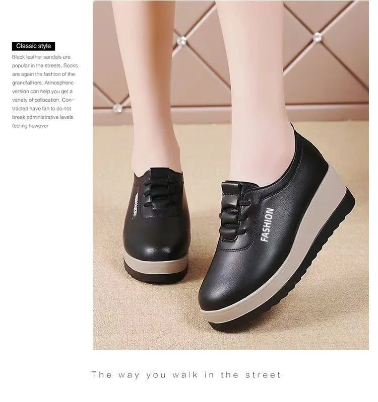 Ladies' Little Leather Shoes 2025 Spring and Autumn New Style Anti slip and Wear resistant Fashion Trend Casual Shoes