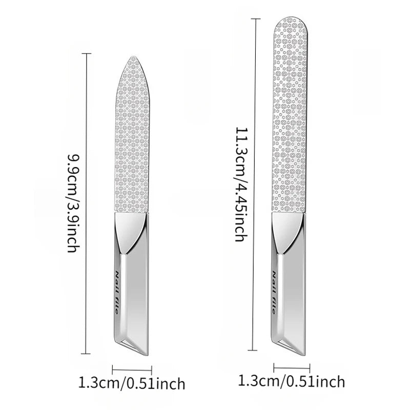 Stainless Steel Double Side Nail File Styling Accessories Polish Remover For Buffer Manicure Tools For Home And Travel