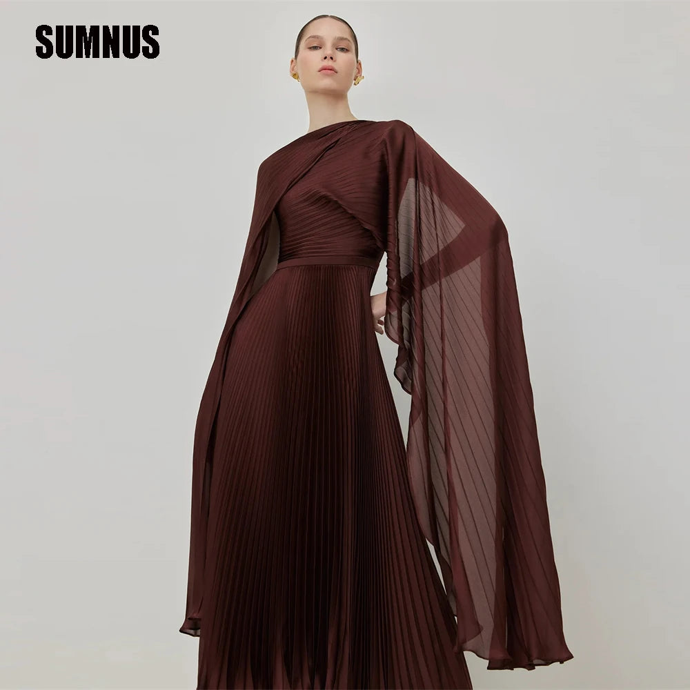 Sumnus Vintage Casual Party Dresses Long Sleeves Ankle length Evening Dress Occasion Gowns Special Event Outfit Lady Customized