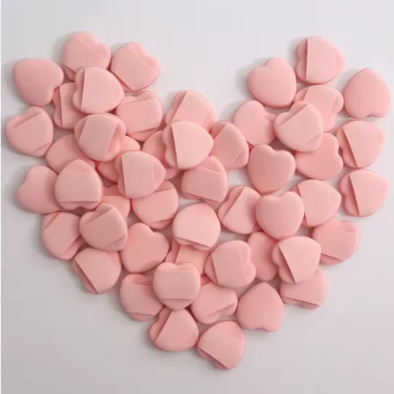50-Pack Mini Fingertip Powder Puff Set (Pink) - Precision Foundation & Concealer Applicator Sponge Finger Pads