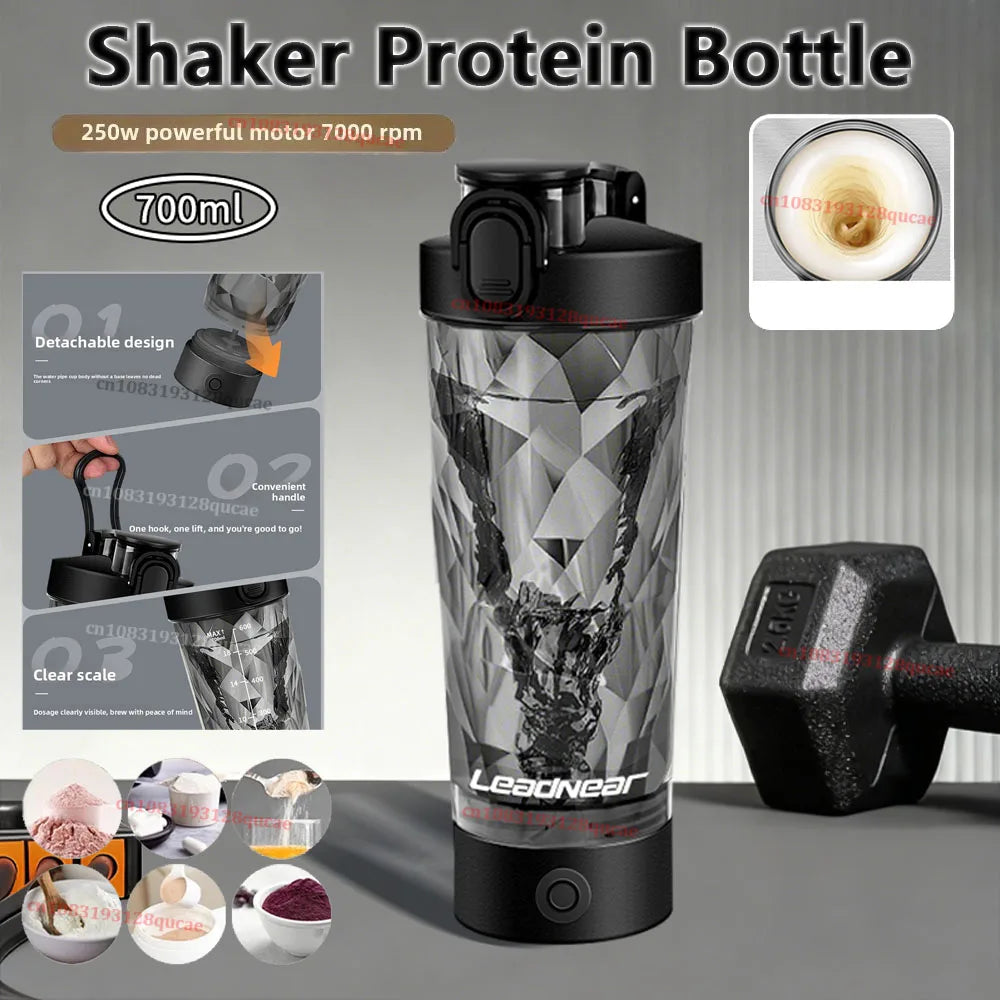 700ML Electric Blender Cup Portable Blender Cup Milk Powder Protein Powder Blender Automatic Shaker Cup Travel Outdoor Sport Gym