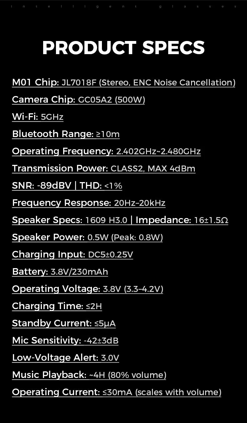 AI Smart Glasses Built-in HD Camera Glasses Bluetooth Wireless Audio Intelligent Glasses Anti-glare Anti-blue connected glasses