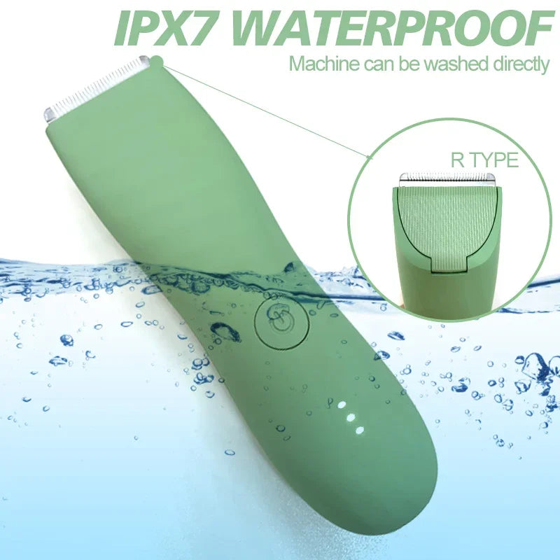 Balls Trimmer Men, Pubic & Body Hair Trimmer Groin Men, IPX7 Waterproof Electric Body Groomer with Replaceable Ceramic Blade