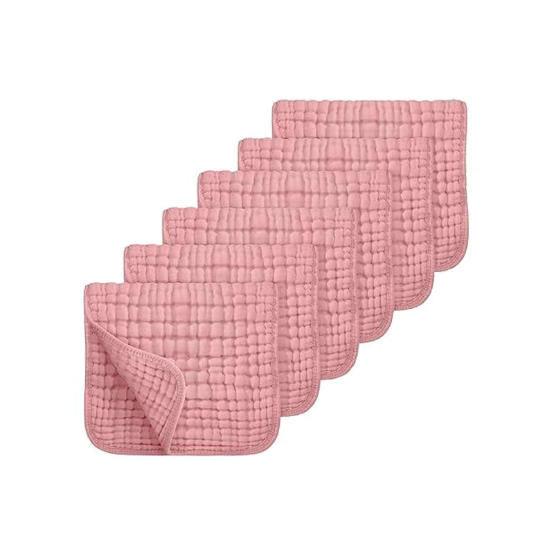 6pcs Baby Burping Cloth Large 20''x10'' Extra Soft and Absorbent Muslin Burp Cloths 100% Cotton Washcloths For Baby