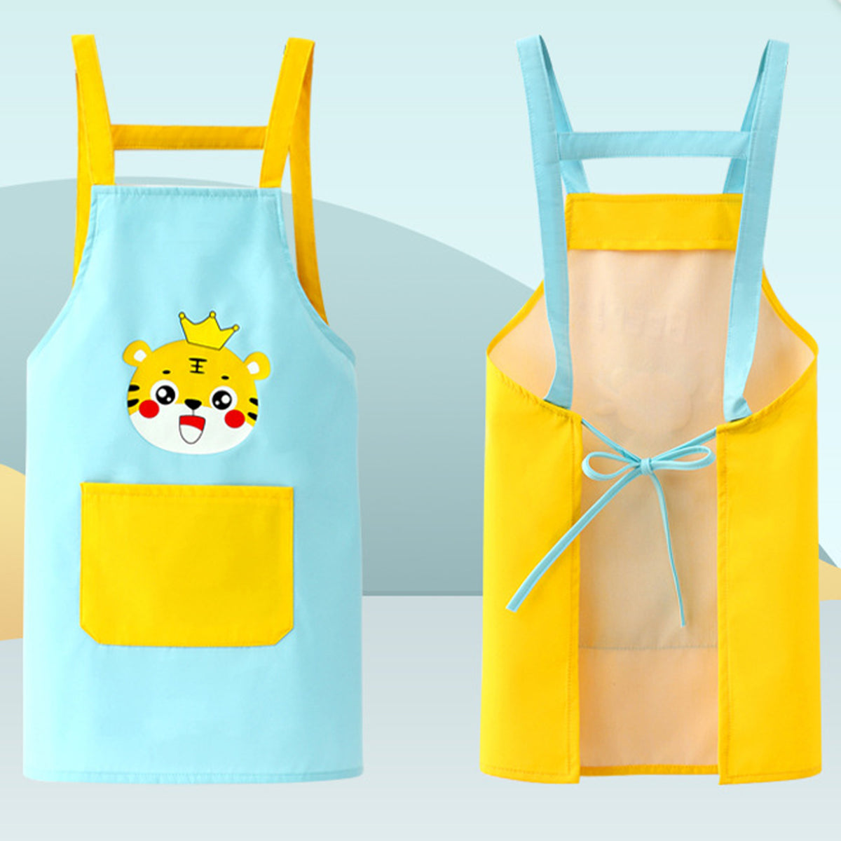 Kids Artist Costume Accessories Set Painter Dress-Up with Hat Animals Pattern Apron Arm Sleeve for Halloween Career Day Costume
