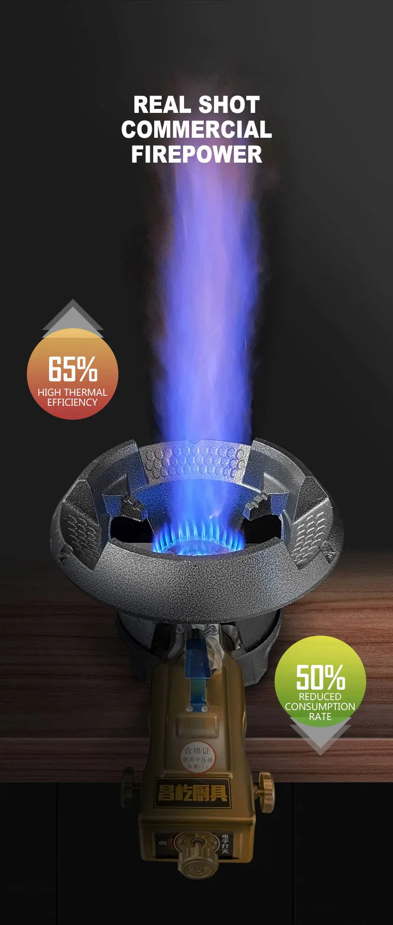 Energy-saving Kitchen Gas Stove Cooktop Hob Commercial Fierce Fire Gas Stove Single Gas Stove Liquefied Gas