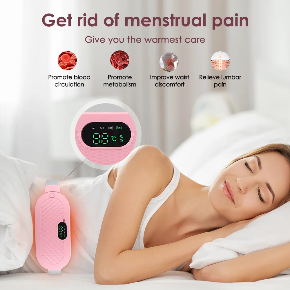 Cordless Electric Heating Pad Belt Adjustable Levels for Women Best Abdominal Heating Massager Hot Compress for Menstrual Period