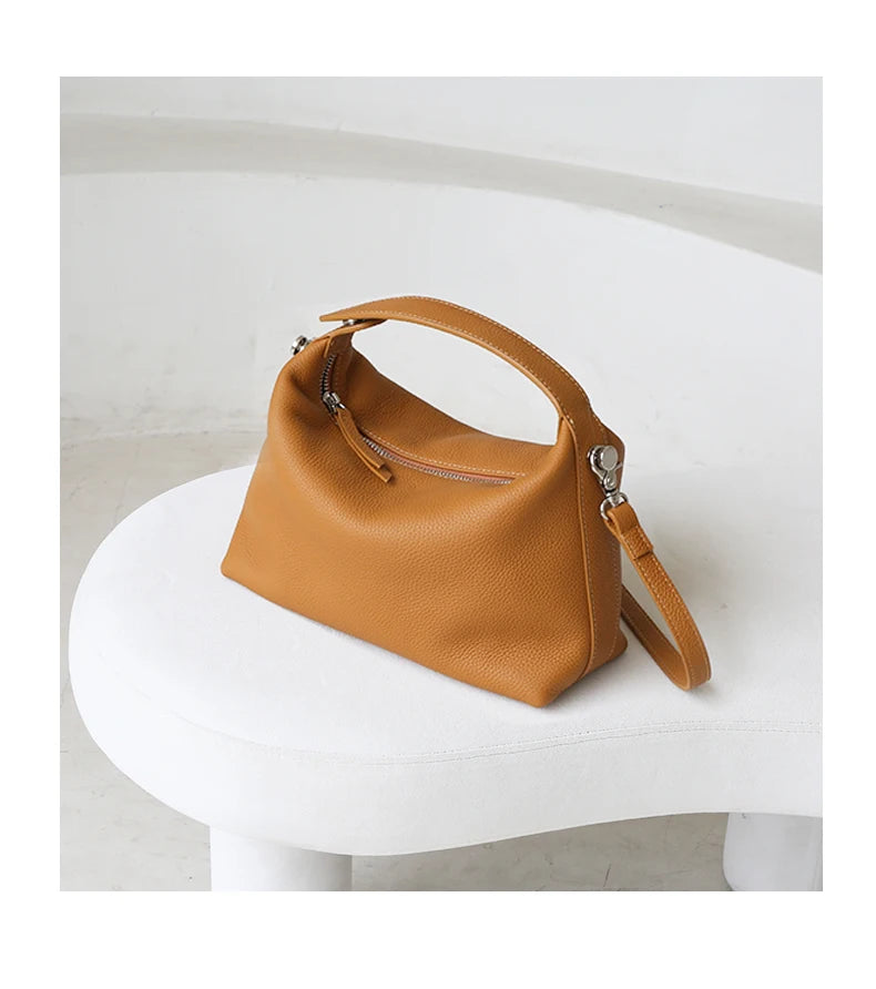 2024 New Women's Bag Female Luxury Soft Genuine Leather Handbag Lady Fashion Daily Casual Shoulder Bag Girls Crossbody Messenger