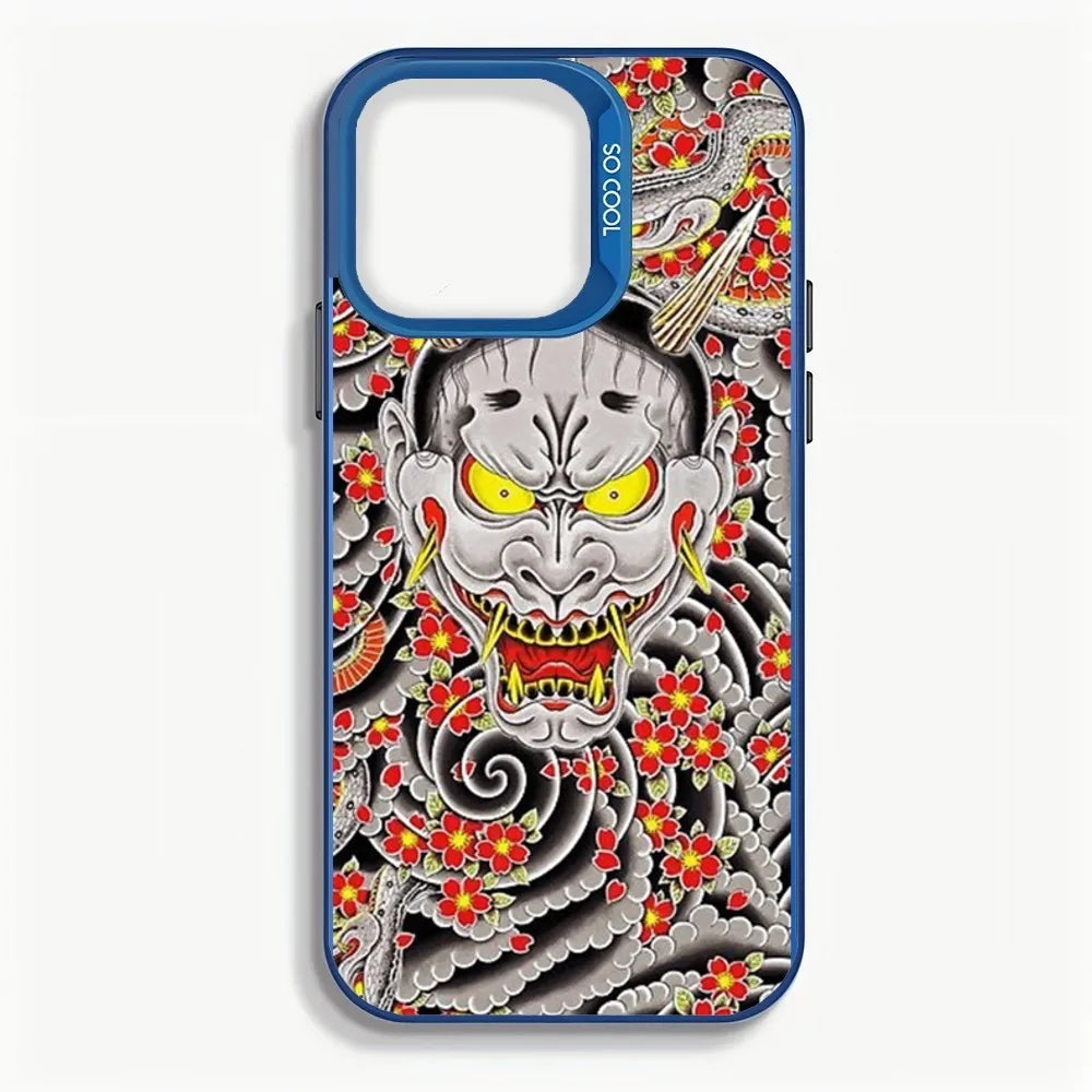 1pc Goro Majimas Hannya Yakuza Phone Case IMD Color Silver Shell For IPhone 16 15 14 13 12 11 Pro Max Plus