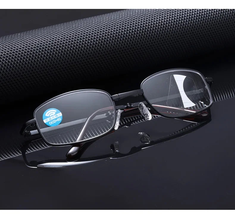 Intelligent Anti Blue Light Hyperopia Eyewear Photochromic Folding Presbyopic Glasses Progressive MultiFocus Reading Eyeglasses
