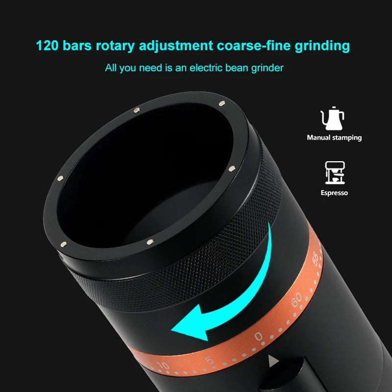 Electric Coffee Grinder 48MM Espresso Cone burr Stepless Fineness Adjustment Cold Brew Bean Grinder Black Sliver Gray