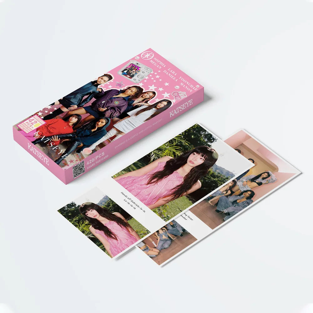 KPOP Korean Girl Group KATSEYE Greeting Cards, Celebrity Messages, Blessing Cards, 420 Audio Sharing Postcards LOMO Cards, Gifts