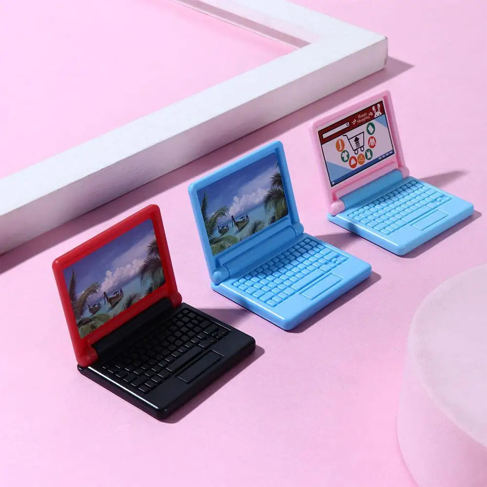 Computer Miniature DIY Accessories Doll House Dollhouse Furniture Dollhouse Computer Dollhouse Miniature Simulation Laptop