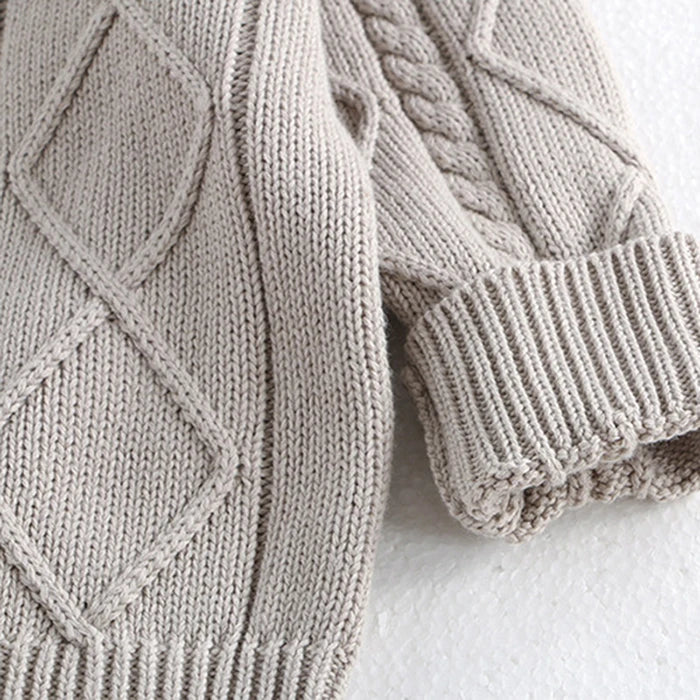 2024 New Autumn Winter Children Knitted Clothes Suit Long Sleeved Knitted Pullover+Jumpsuit Newborn Baby Boys Girls Clothing Set