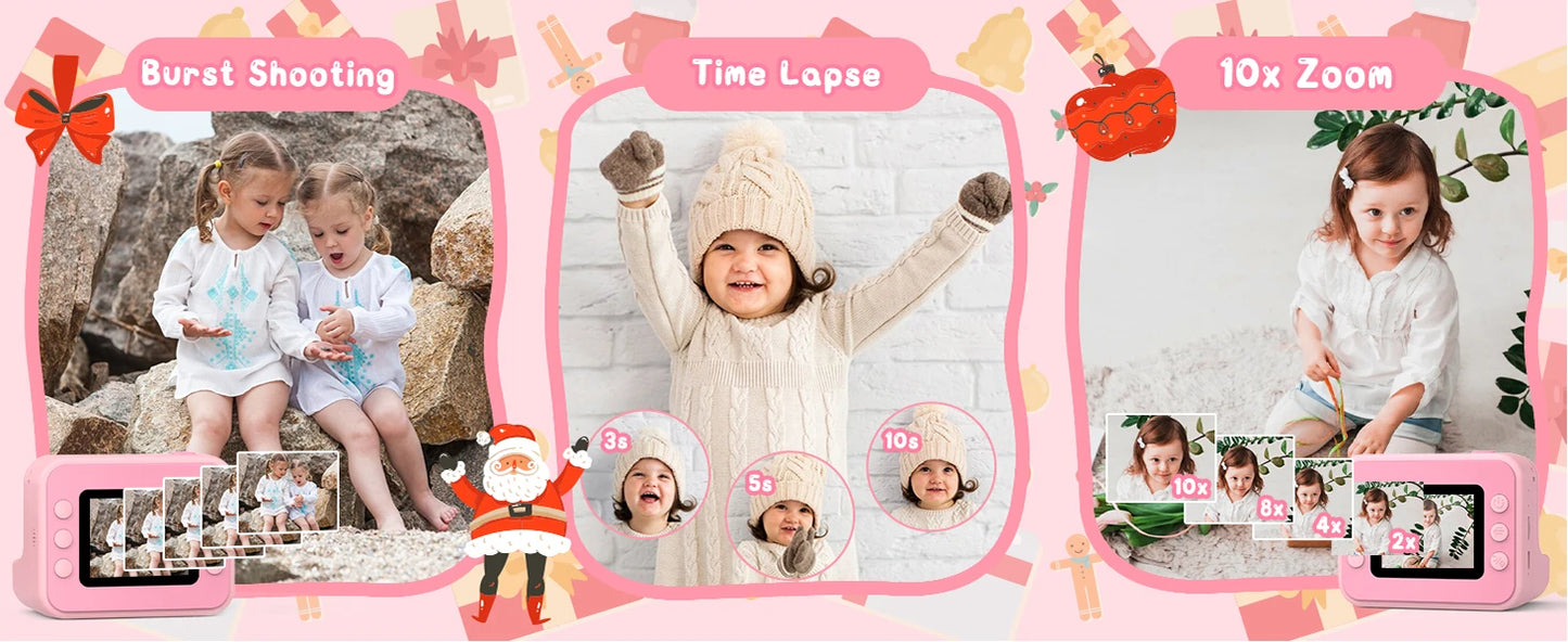 Kids Camera Instant Print 1080P HD Thermal Printing Camera 2.4 Inch Mini Digital Camera Toy For Toddle