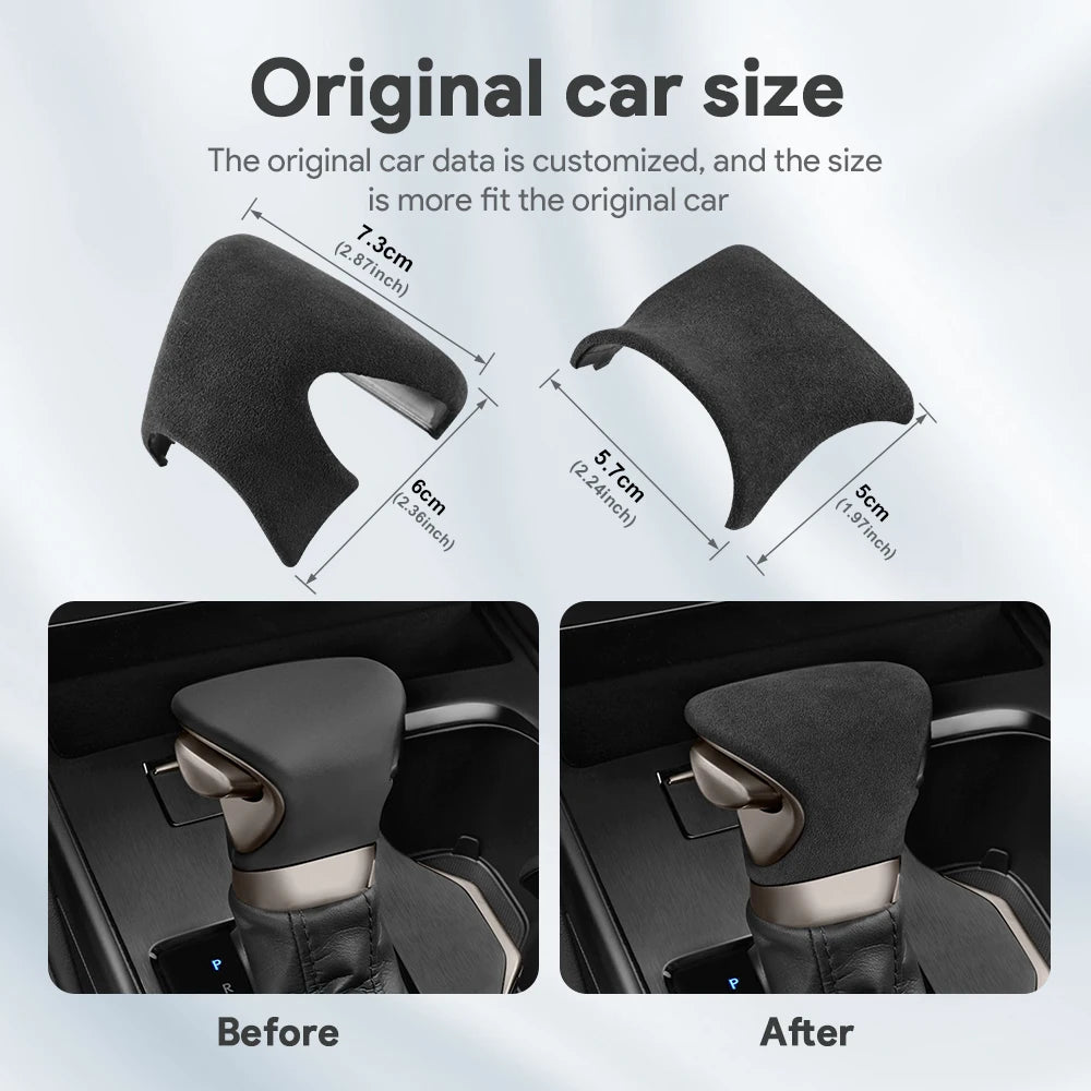 Top Suede Car Gear Knob Cover LHD RHD For Lexus ES ES200 ES250 ES300h ES350 2018-2023 2024 2025 for UX 2019-25 for LX 2022-25