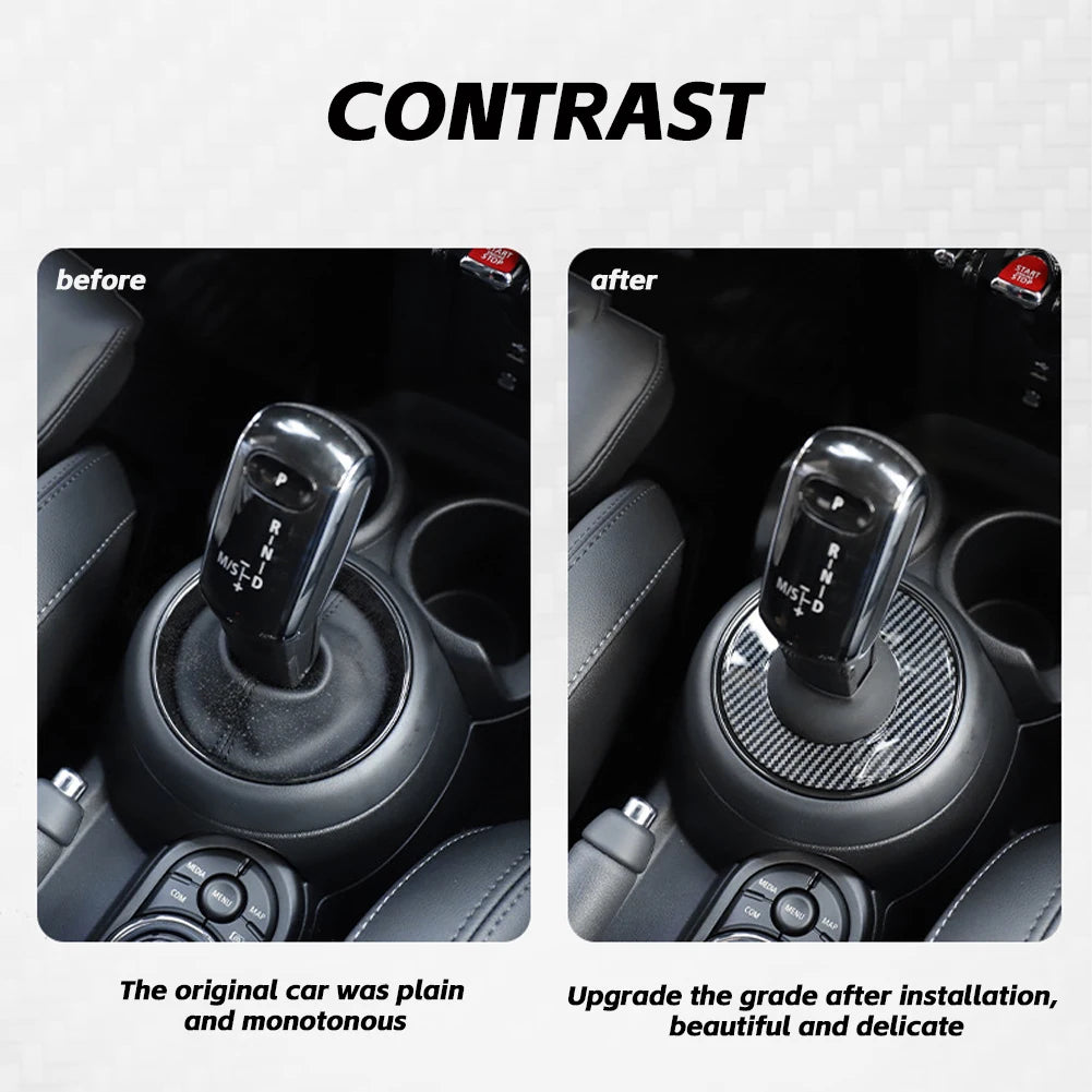 Car Central Control Shift Gear Lever Dust Cover Sticker For MINI Cooper S JCW F54 F55 F56 F57 F60 Decorative Shell Accessories