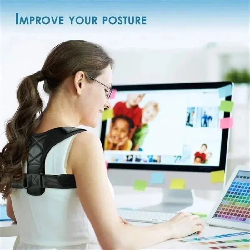 1/2Pcs Adjustable Back Shoulder Posture Corrector Belt Clavicle Spine Fashion Support  Home Office Sport Upper Back Neck Brace