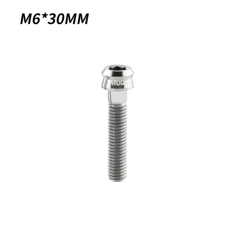 MUQZI Bike M6 Titanium Alloy Stem Top Cap Screw M6x35mm M6x30mm Super Light MTB Road Bicycle Headset Top Cap Bolt