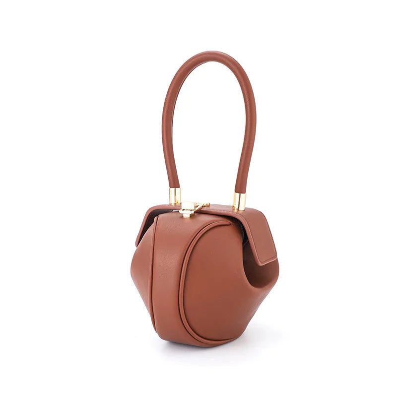 Bowling Spherical Women's Handbag Luxury Brand Designer Hobos Bag Fashion Mini Round Shoulder Bags PU Leather Female Purse