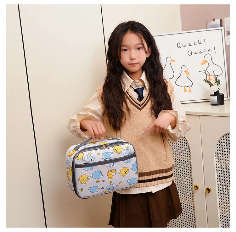 New lunch box bag large capacity kindergarten schoolbag storage bag and high appearance level lunch bag