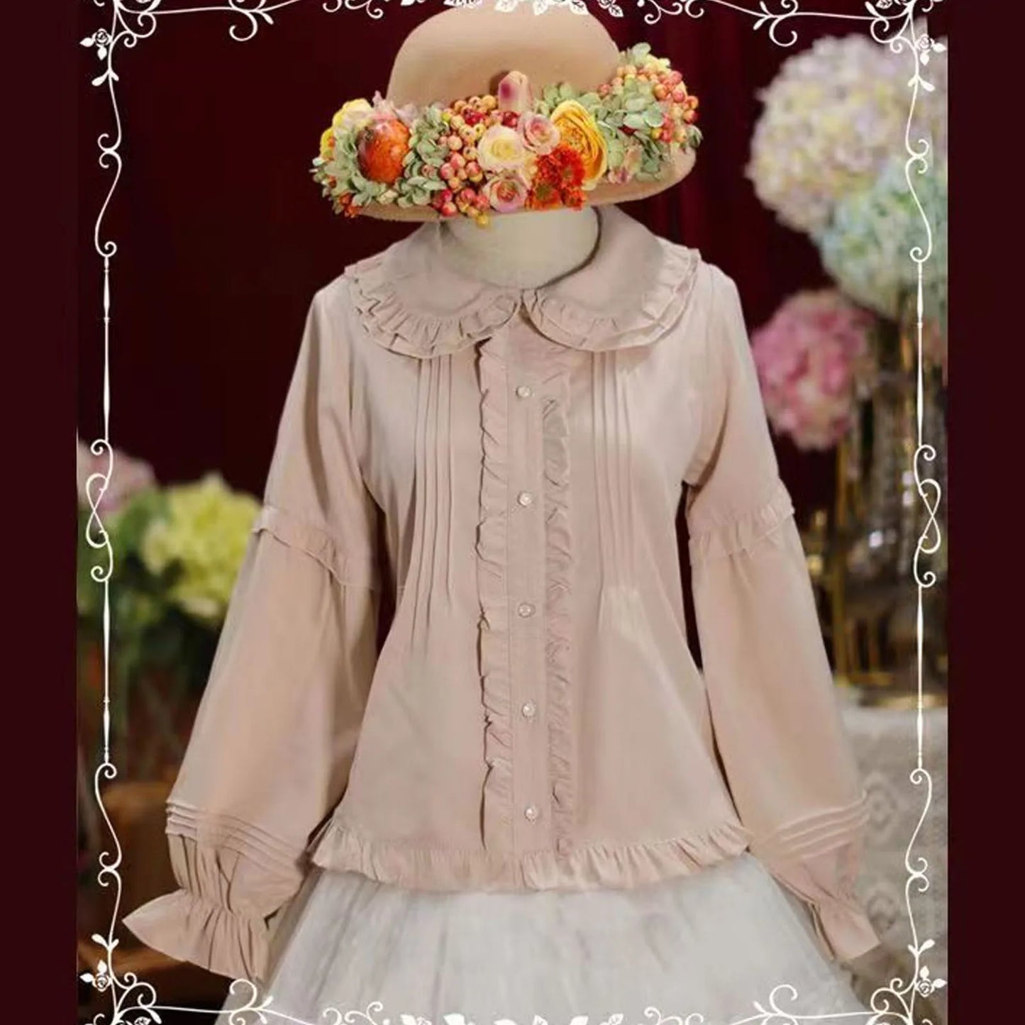 Spring Blouse Women Japanese Kawaii Cute Lace Patchwork Peter Pan Collar Shirt Vintage Sweet Embroidery Top Blusas