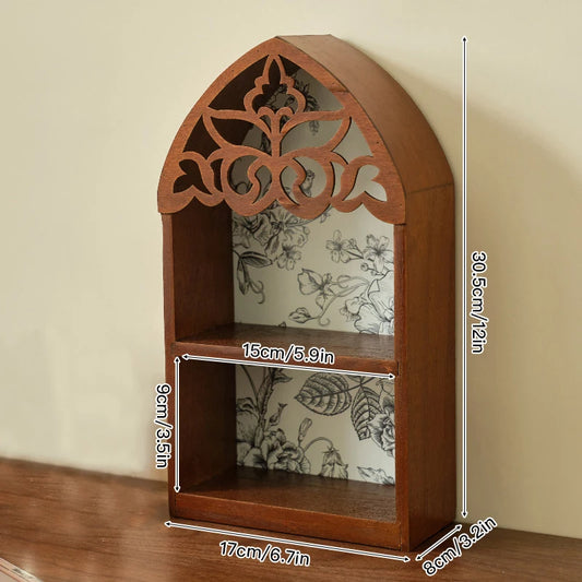 Retro Wooden Multi-layer Wall Storage Rack Home Bedroom  Display Rack Office Desk Organizer Shelves Crafts