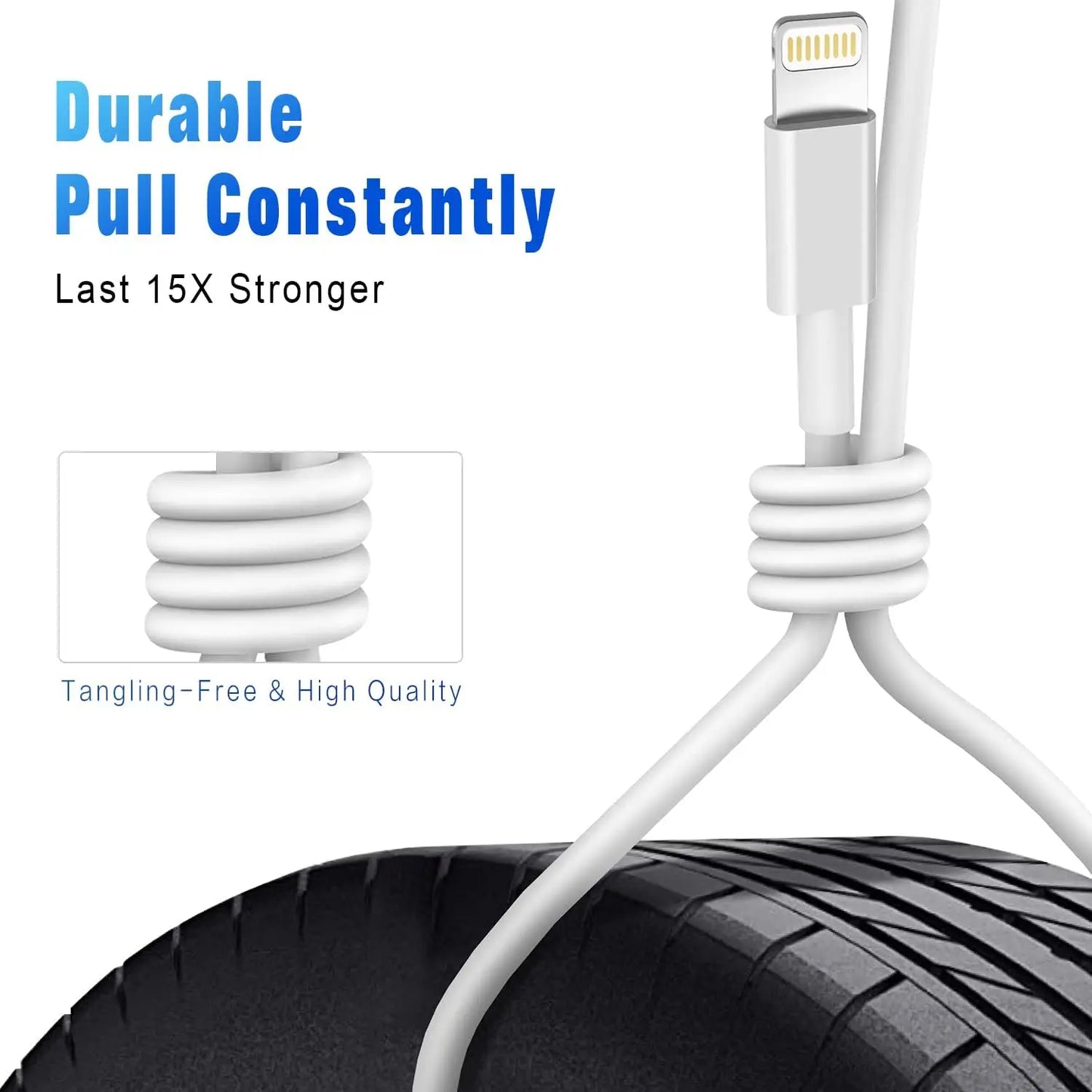 LAIHONEN 3PCS 5PCS MFi Certified USB-A to Lightning Cable, Fast Charging Cord Compatible with iPhone 14-6 Plus SE iPad