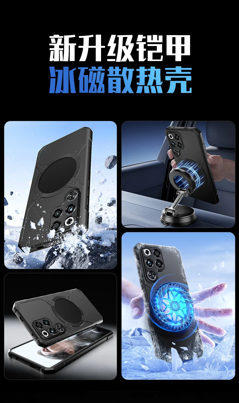 Armor Protective Heat Dissipation Phone Case For Redmagic 11 10 Air 10s 9s 9 11 11s Pro+ Pro Plus Case Shockproof Magnetic Cover