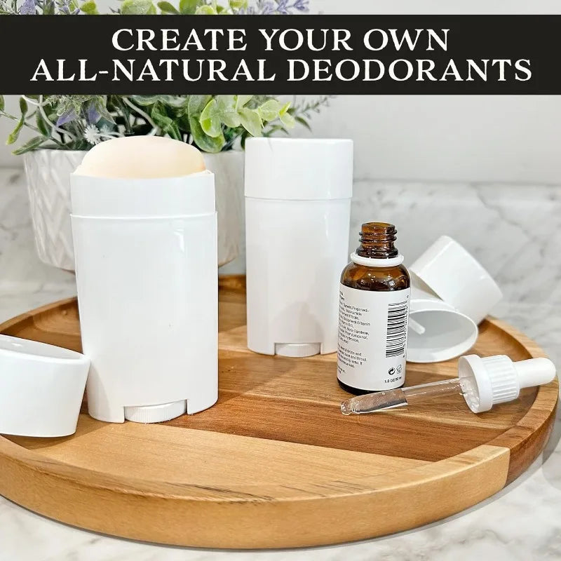 100pcs 15g Plastic Oval Lip Balm Tubes Travel Deodorant Containers Perfume Homemade Solid Lotion Portable Makeup Lipstick Tubes