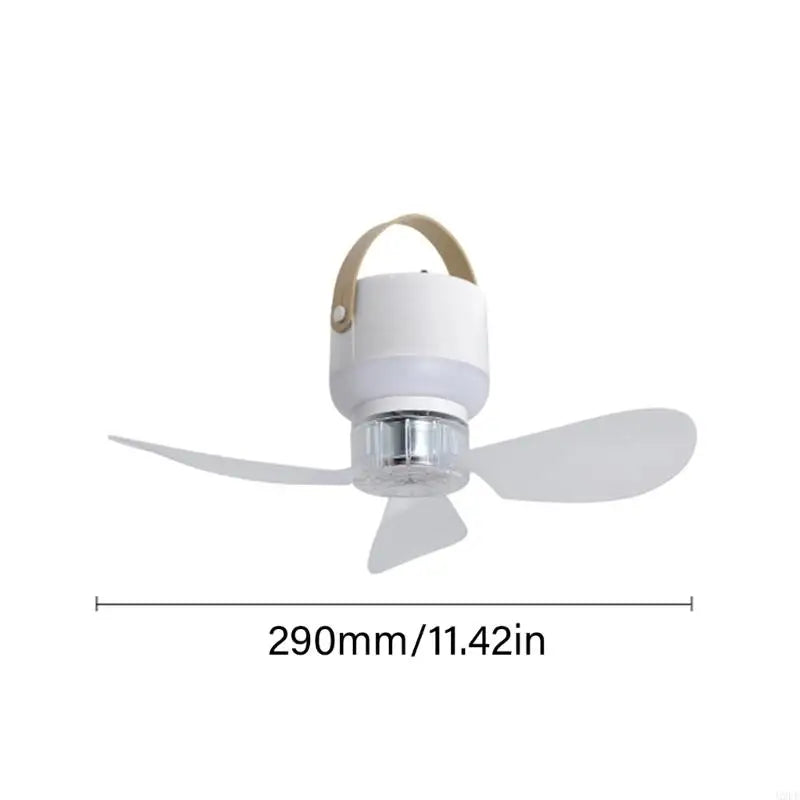 11.4Inch USB Rechargeable Camping Fan With Remote Control And LED Light 3 Speed 3 Brightness Level For Tent Outdoor
