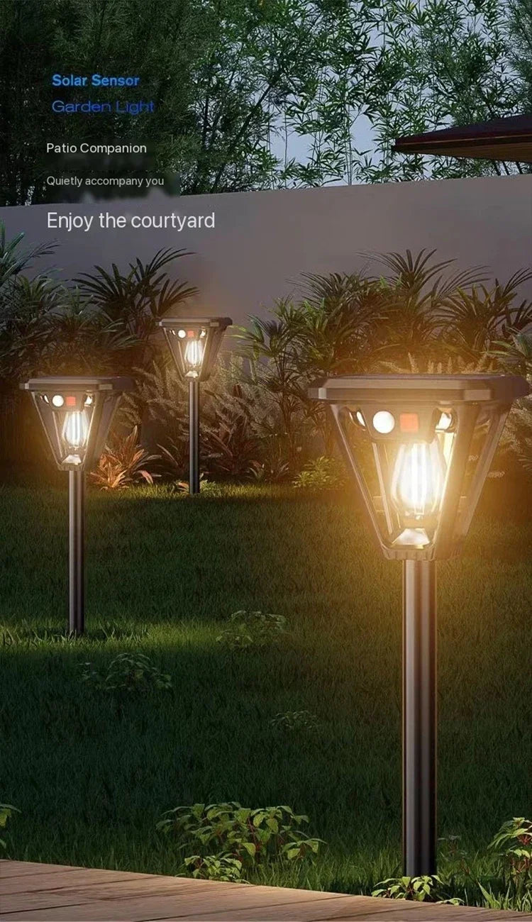 2IN1 Outdoor Solar Camping Wall Lamps Lawn Lamps Floor Lamp LED Induction Lamps Garden Landscape Lamps Decorative Tungsten Lamp